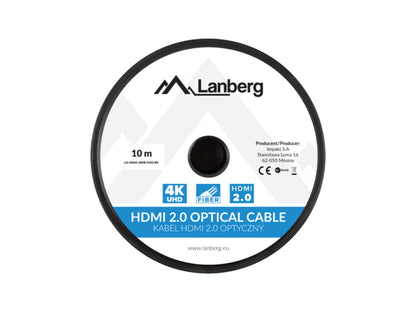 LANBERG HDMI Cable M/M V2.0 10m Optical AOC Black CA-HDMI-20FB-0100-BK