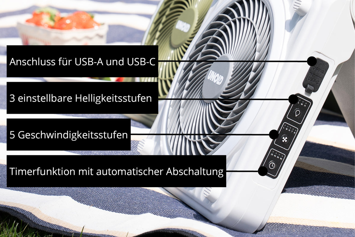 Unold 86517 Solar Fan grey Camping