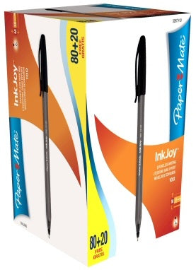 PAPER MATE InkJoy 100 Ballpoint Pen Cap 80+20 Value Pack, M