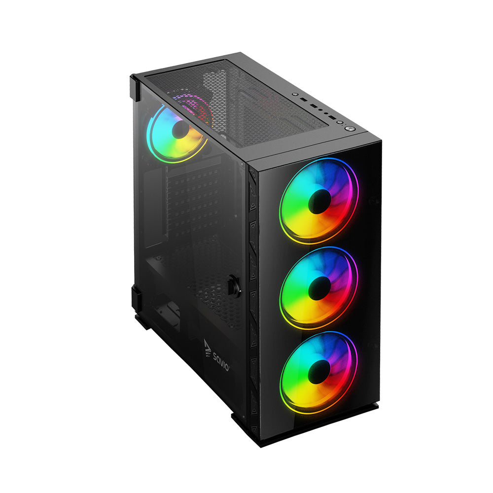 SAVIO PC Case Prime X1 ARGB Glass Black