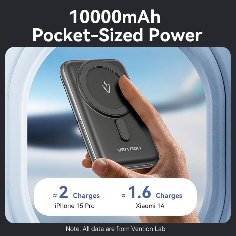 Vention 10000mAh 20W - magnetic power bank (black)
