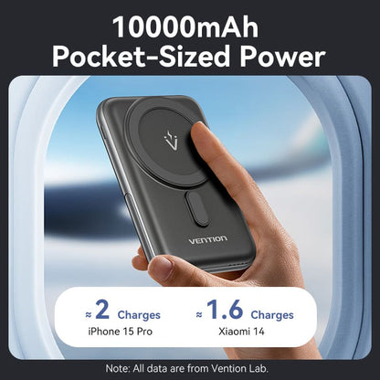 Vention 10000mAh 20W - magnetic power bank (black)