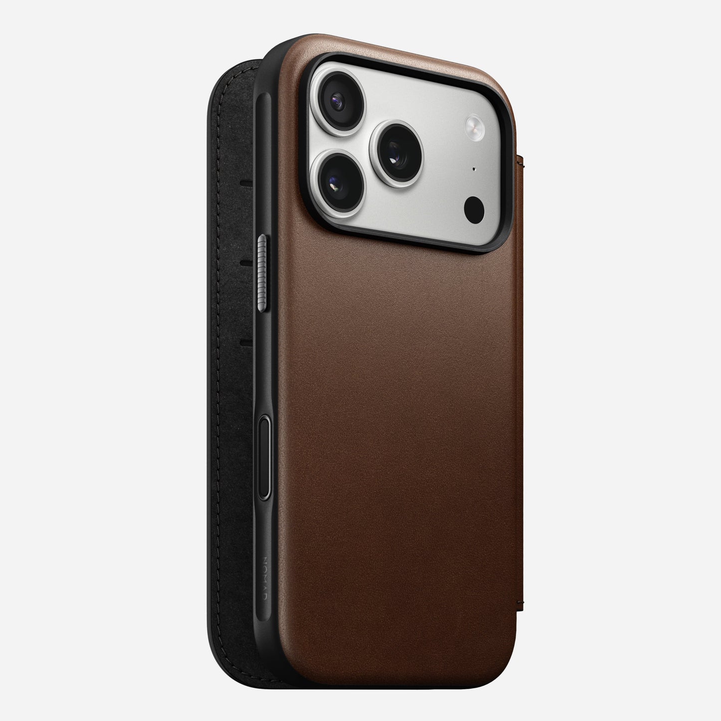 Nomad Magnetic Leather Back for MagSafe iPhone 17 Pro Max in Rustic Brown H