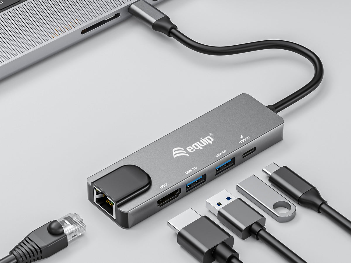 Equip Dock  5-1 USB-C->HDMI,2xUSB-A,GbE,100W USB-C     0.25m