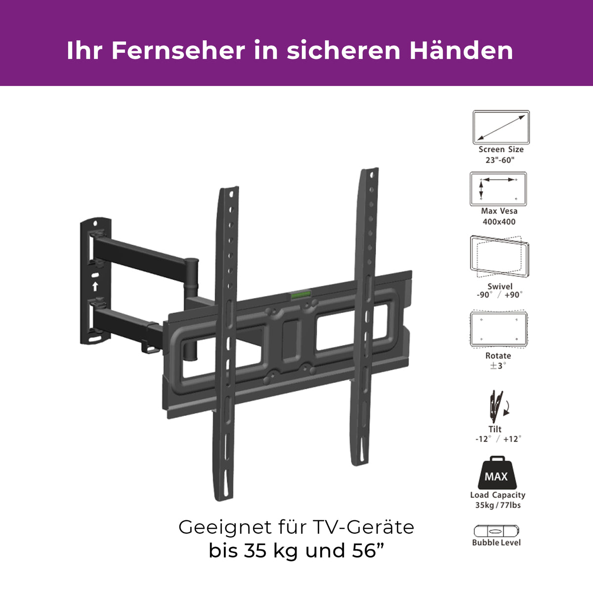 Ultron Wandhalterung Flatscreen WM200 32-60"  Neigung/Winkel