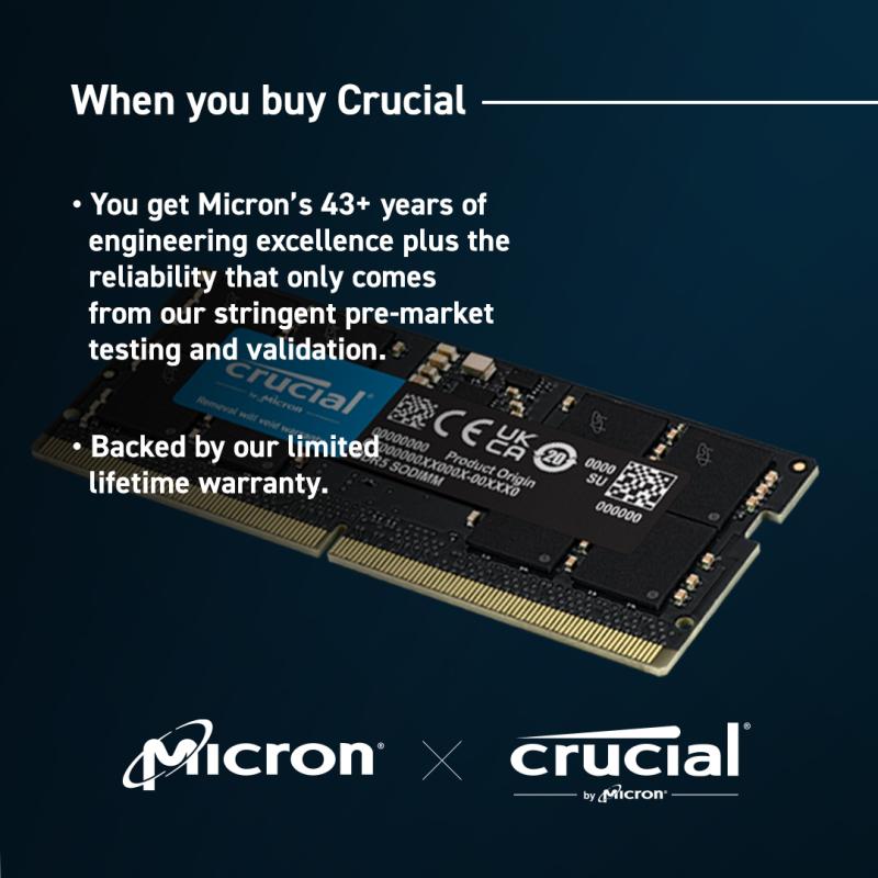 Crucial DDR5 32GB 5600MHz SO-DIMM SODIMM (CT32G56C46S5)