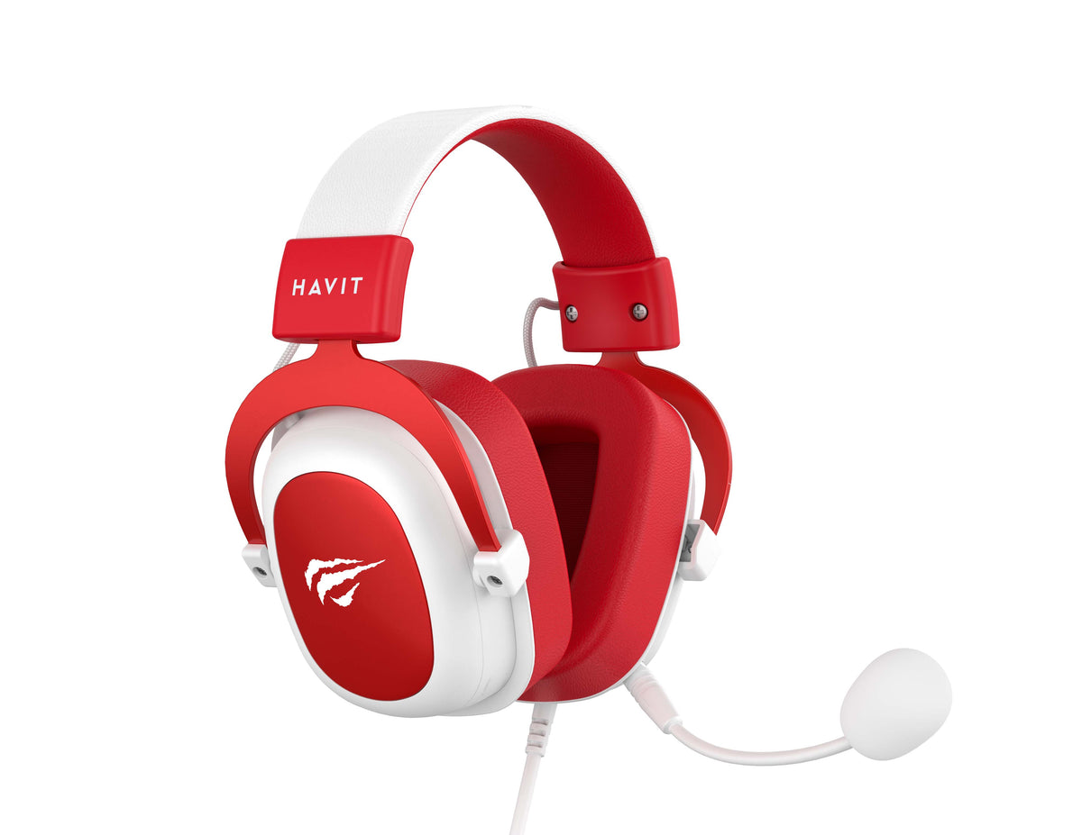 Ακουστικά gaming Havit H2002D σε λευκό και κόκκινο χρώμα