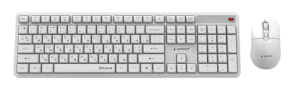 Gembird KBS-WMS-01-W-CYRL Silent key Pro Business wireless desktop set, white, RU layout