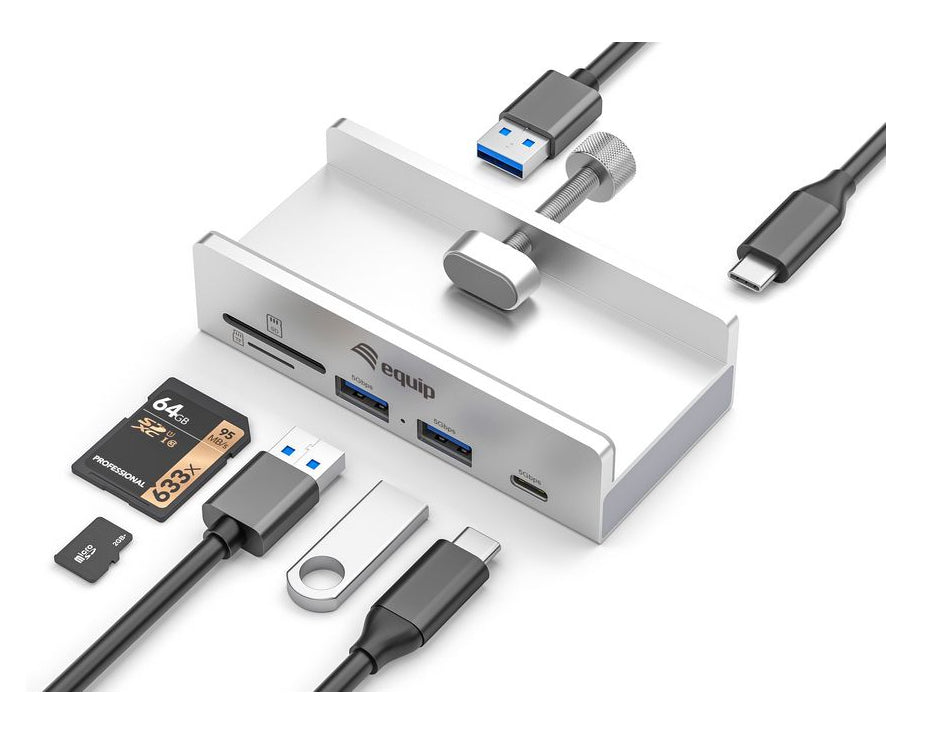 Equip 5-Port-Klemm USB-A3.2-Hub->2xUSB-A/SD/TF/USB-C   5Gbps