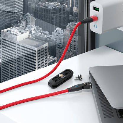 RealPower Magnetic cable 100 Watt,1m,rot mit Adaptern