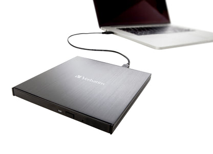 Verbatim Externer Slimline CD-DVD-Brenner, externer DVD-Brenner (USB-C 3.2 Gen 1 (5 Gbit/s))