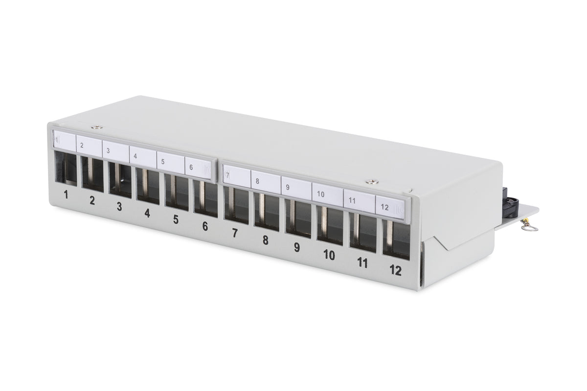 DIGITUS Patchpanel 1HE 12-Port Modular Desktop SOHO grau
