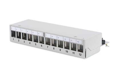 DIGITUS Patchpanel 1HE 12-Port Modular Desktop SOHO grau