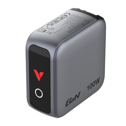 Verbatim Mini GaN Charger 100W with Display 2xUSB-C +1xA 30239