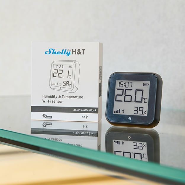Shelly H&T Gen3 Black Temperature and Humidity Sensor