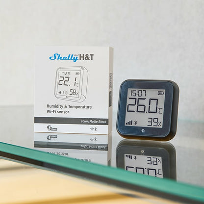 Shelly H&T Gen3 Black Temperature and Humidity Sensor