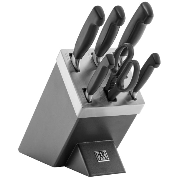 Σετ μαχαιριών κουζίνας και μπλοκ ZWILLING FOUR STAR 35148-507-0, 7 τεμαχίων, γκρι