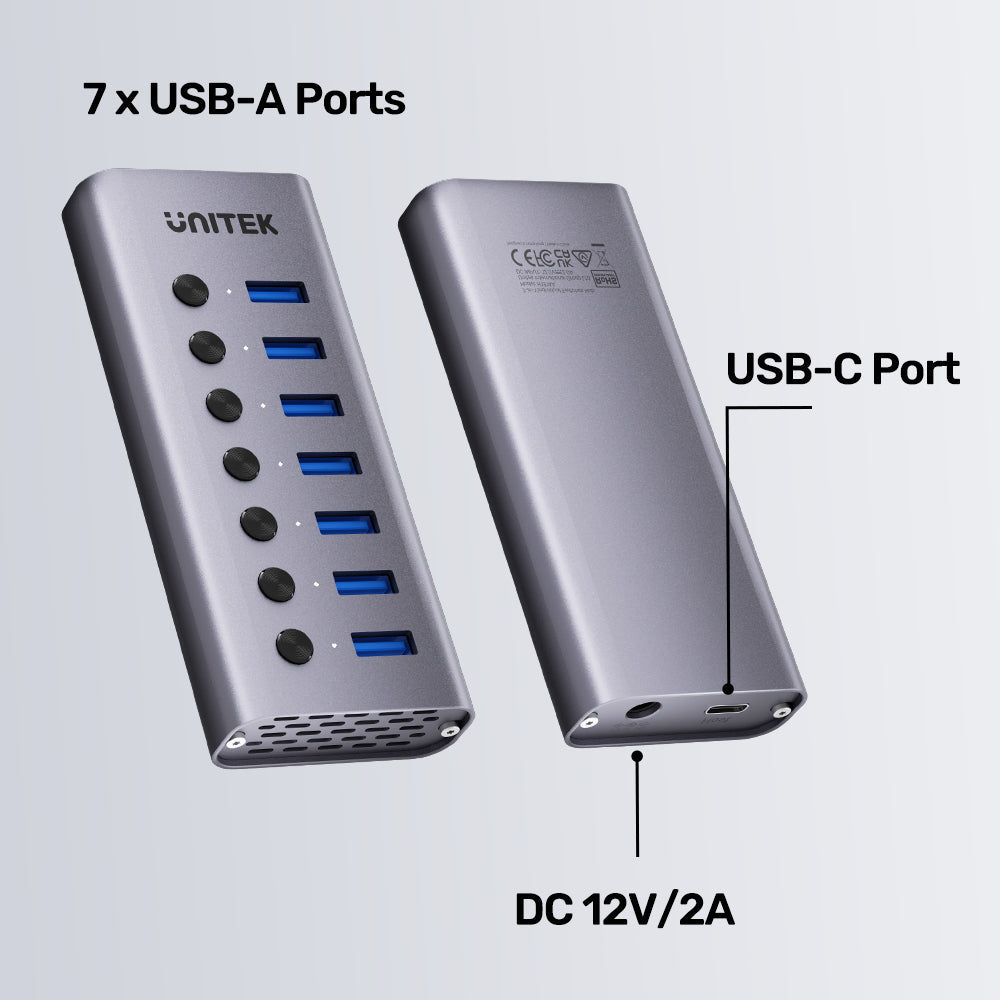 USB-A 3.0 5 Gbps hub with 7-in-1 switch Unitek H1314A01-EU