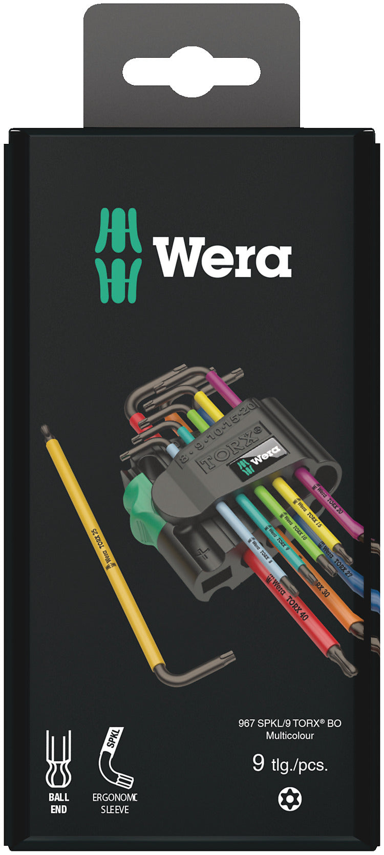WERA 967/9 TX BO SB L-key set, Blacklaser