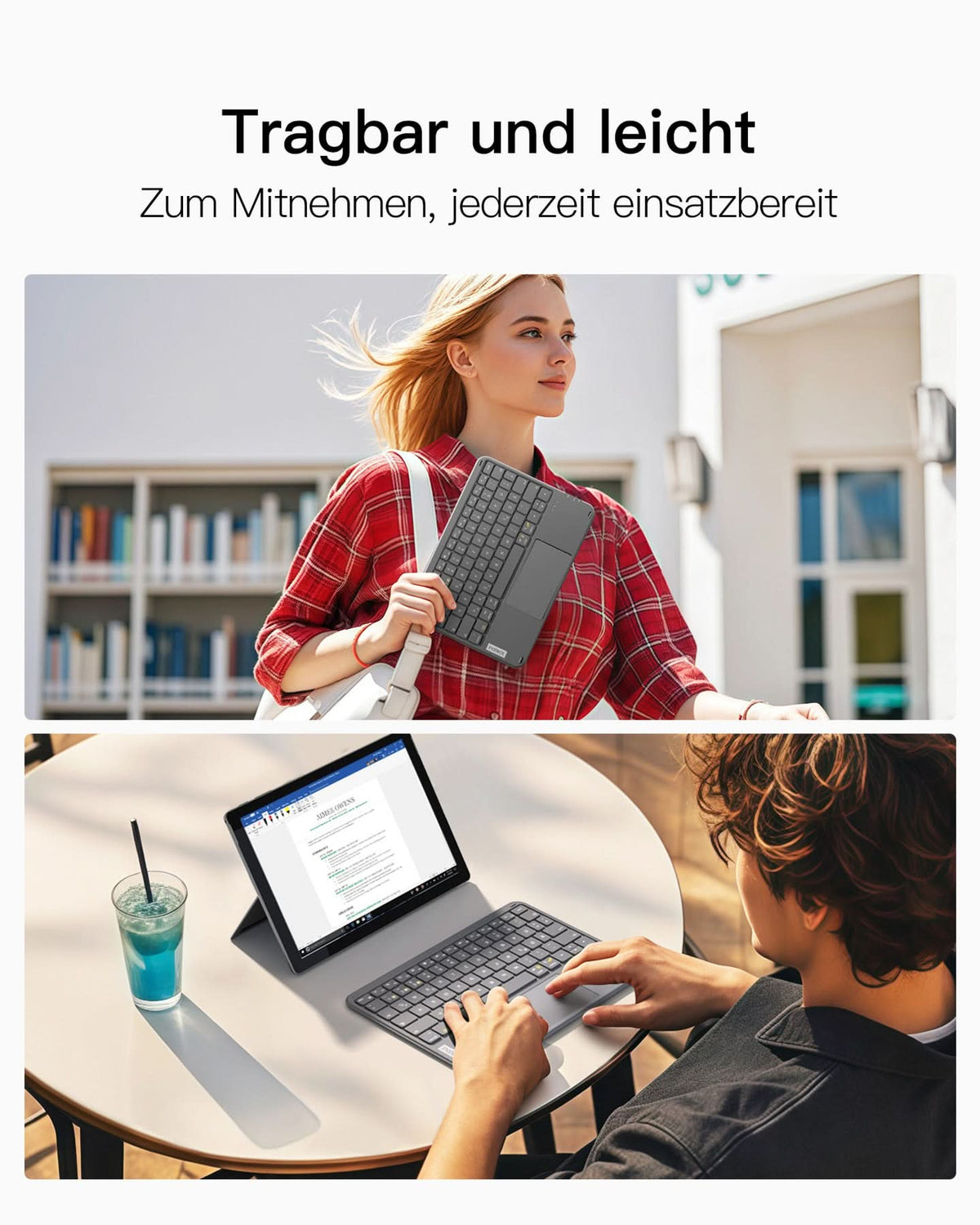 inateck Keyboard Tablet QWERTZ gray