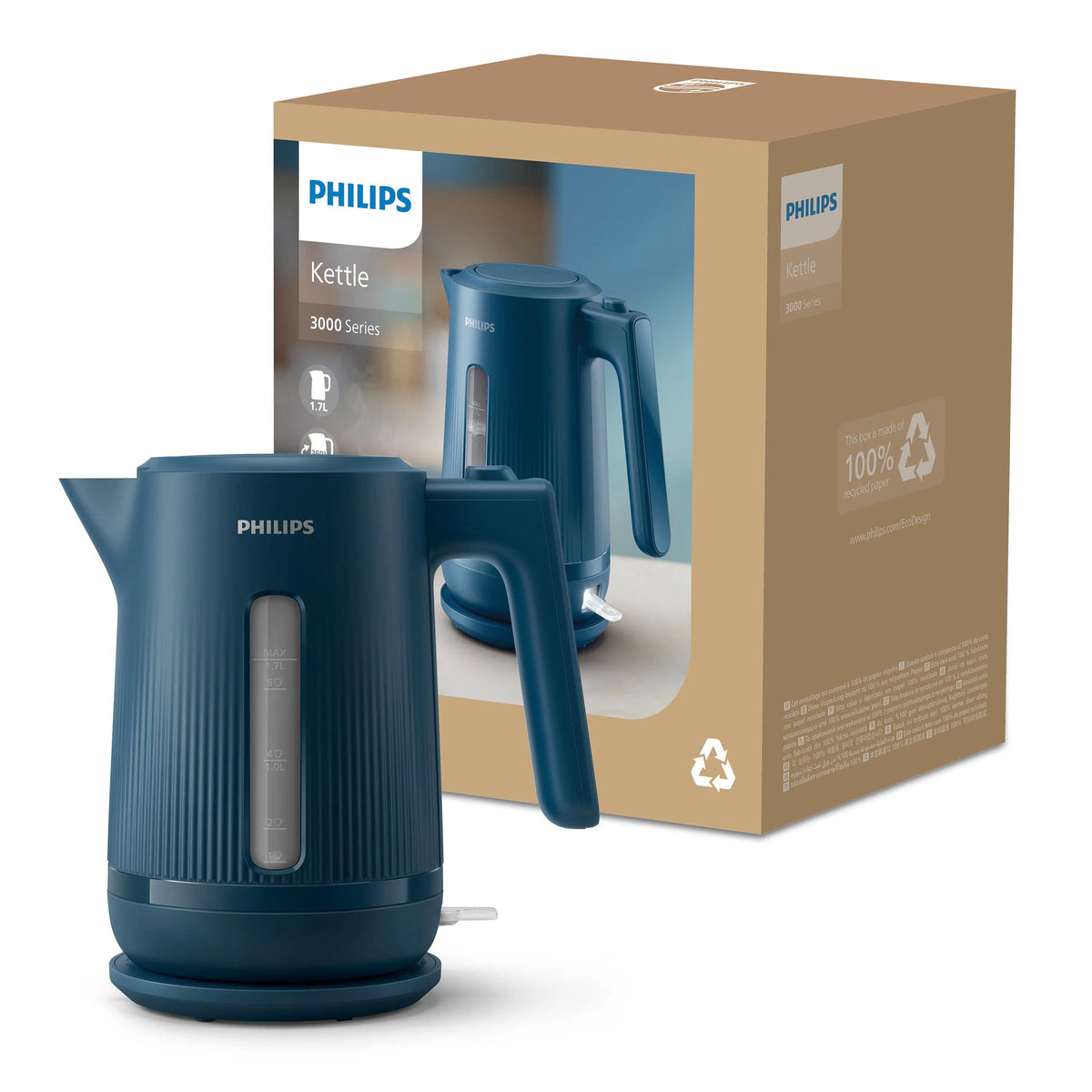 Philips 3000 Series HD9411/70 Electric Kettle 1.7 L 2200 W Blue