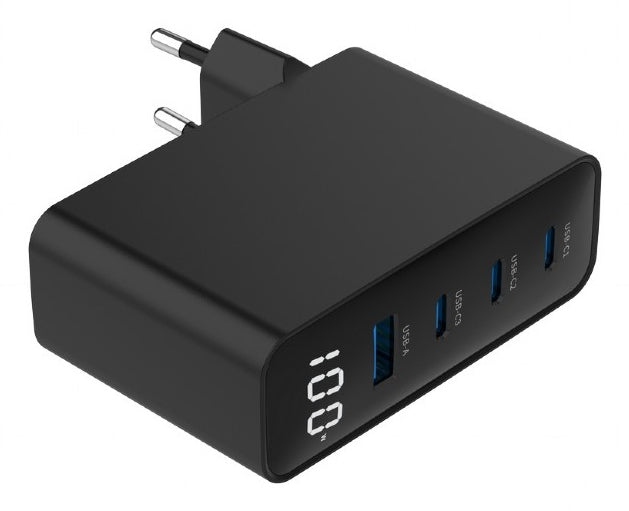 Gembird TA-UC-PDQC100LCD-01-BK Mobile Device Charger – Laptop & Smartphone, Black, AC Fast Charging, Indoor
