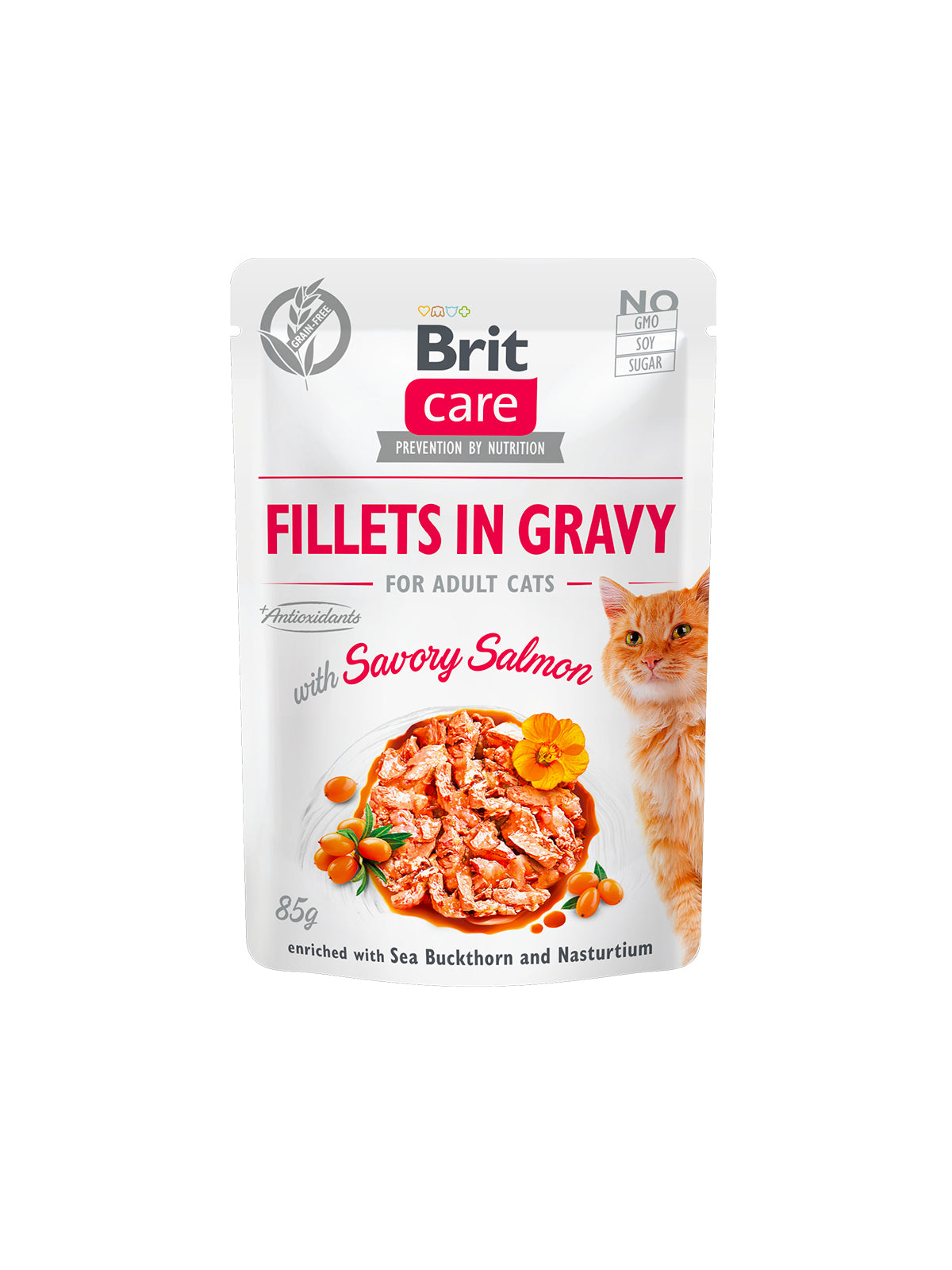BRIT Care Fillets in Gravy — Salmon Fillets in Gravy, Wet Cat Food, 85 g
