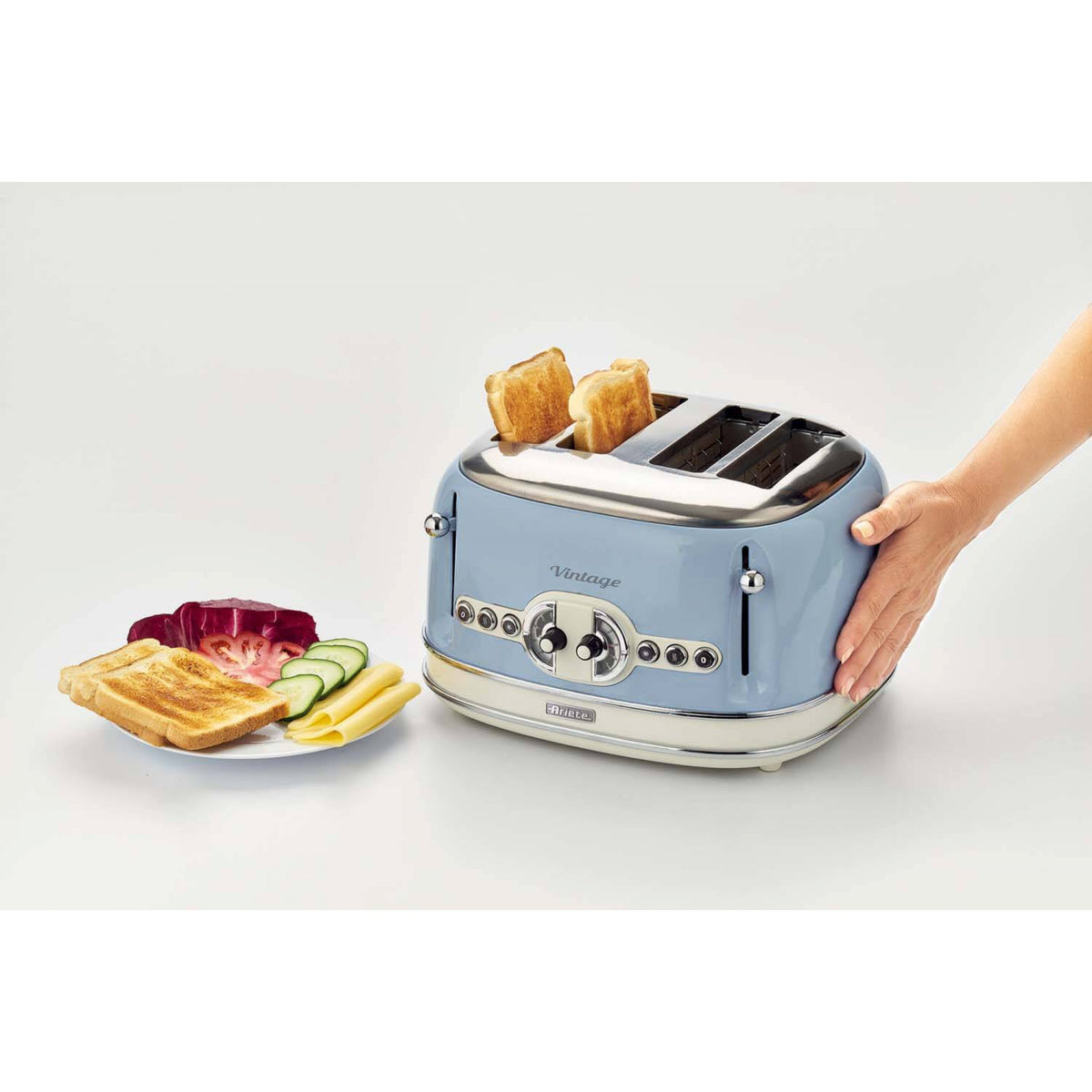 Ariete Vintage 4-Slot Toaster – Blue