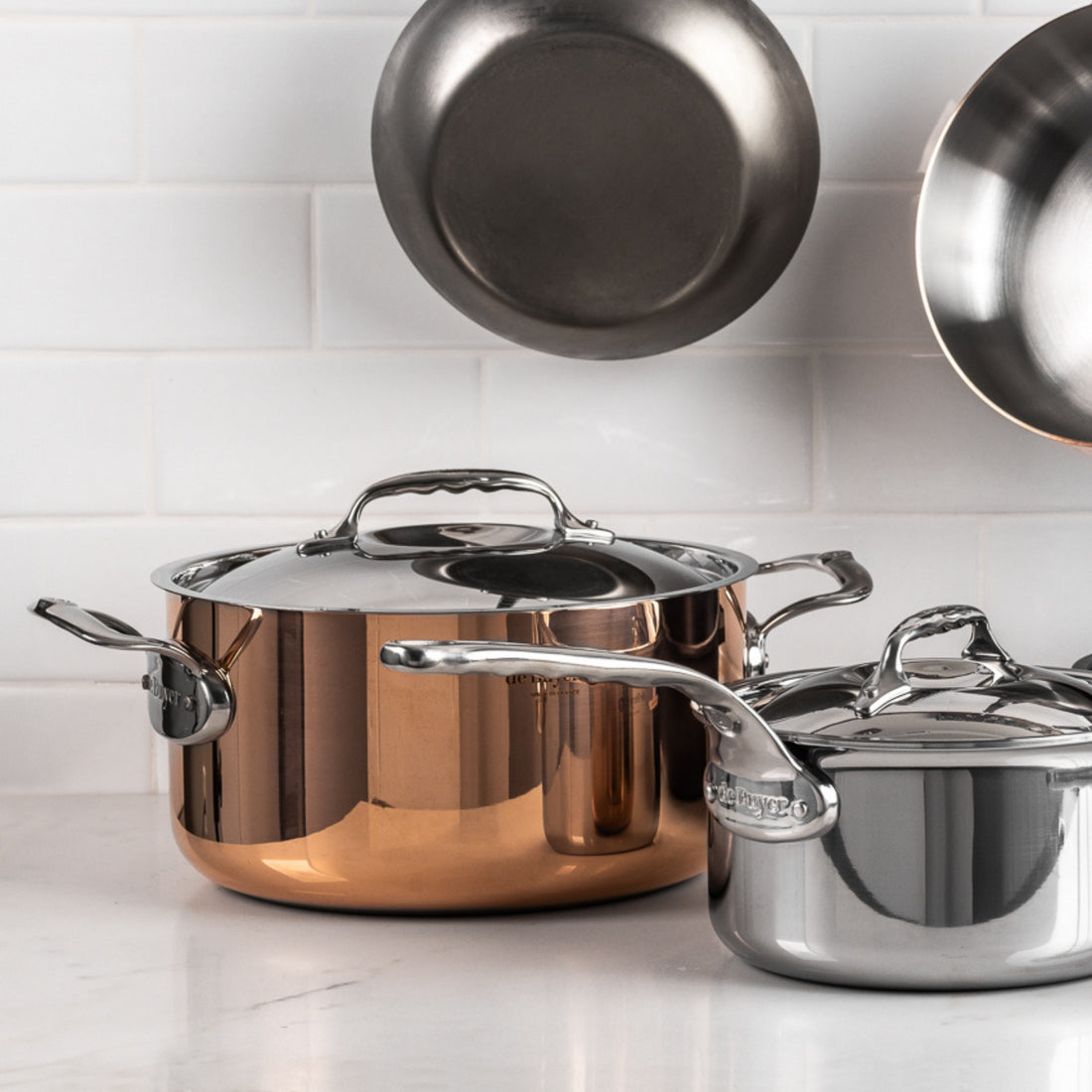 De Buyer Prima Matera Copper and Steel Saucepot, 28 cm, Induction Compatible