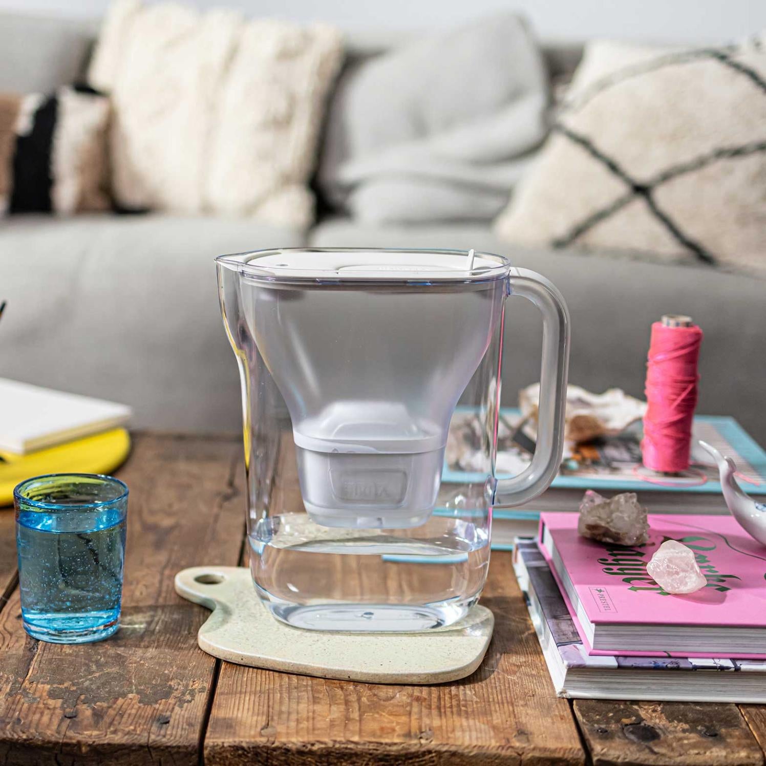 Brita Style Essential Water Filter Jug with 3 Sand-Colored Maxtra Pro Pure Performance Filter Cartridges