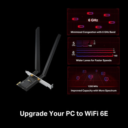 TP-Link AXE5400 Wi‑Fi 6E Bluetooth 5.3 PCIe Adapter