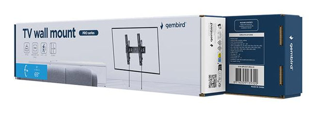 Gembird WM-65T-PRO-01 TV wall mount, PRO series (tilt), 32”-65”, black