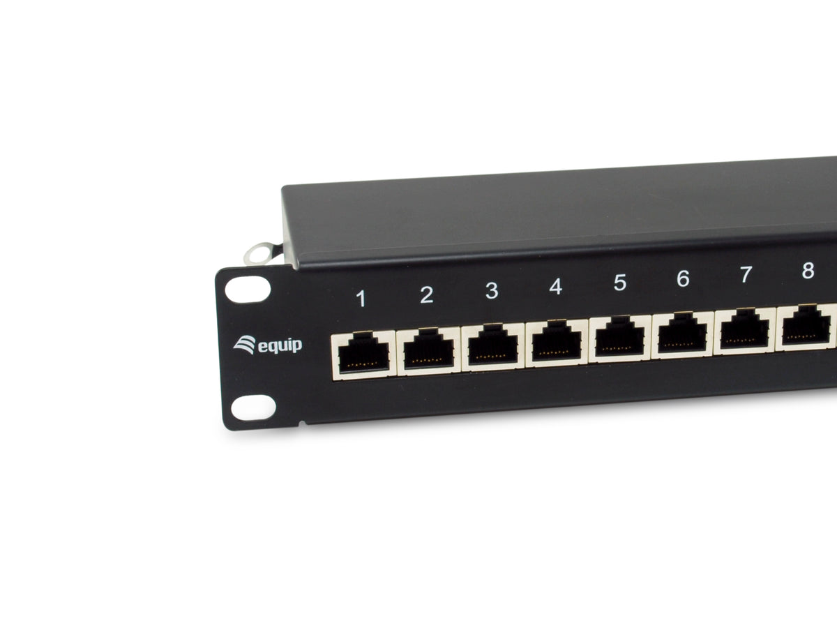 Equip 10" Patchpanel 12xRJ45 Cat6a FTP 1U     500MHz RAL9005