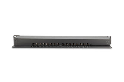 DIGITUS Patch Panel 1U 16-Port Cat6 Shielded Black
