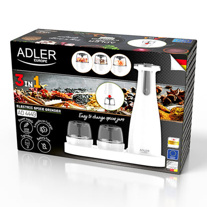 Σετ Μύλων Μπαχαρικών Adler AD 4449W σε Λευκό Χρώμα