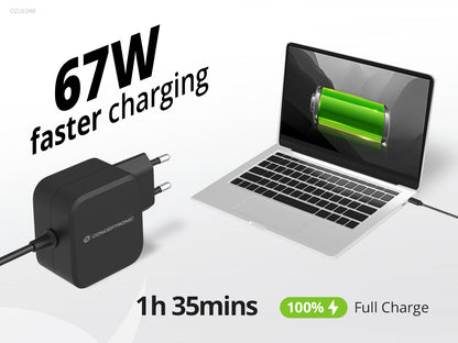 CONCEPTRONIC Ladegerät 1Port GaN USB-C Desk  67WPD3.0/PPS sw