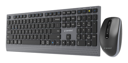 Gembird KBS-WPS-02 Dual-mode Slim Wireless Desktop Set, 2.4G+BT, US layout