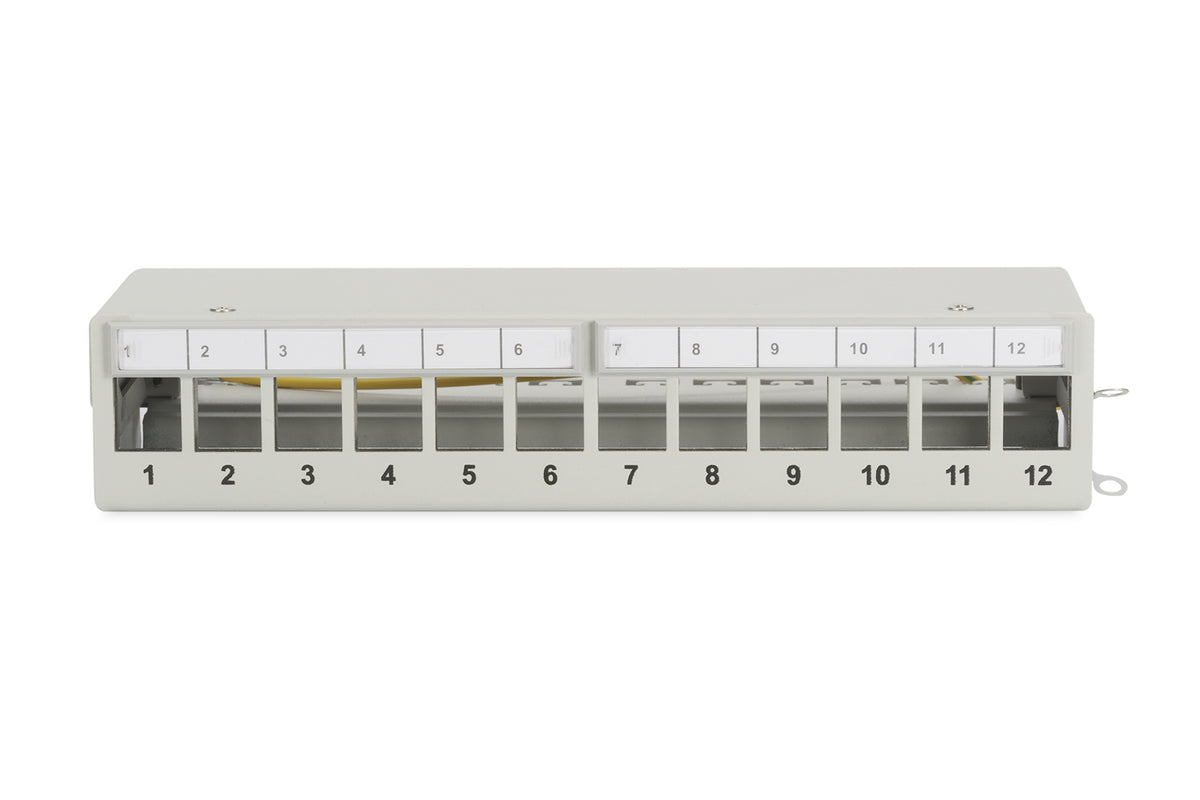 DIGITUS Patchpanel 1HE 12-Port Modular Desktop SOHO grau