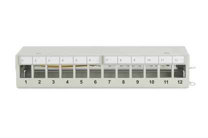 DIGITUS Patchpanel 1HE 12-Port Modular Desktop SOHO grau