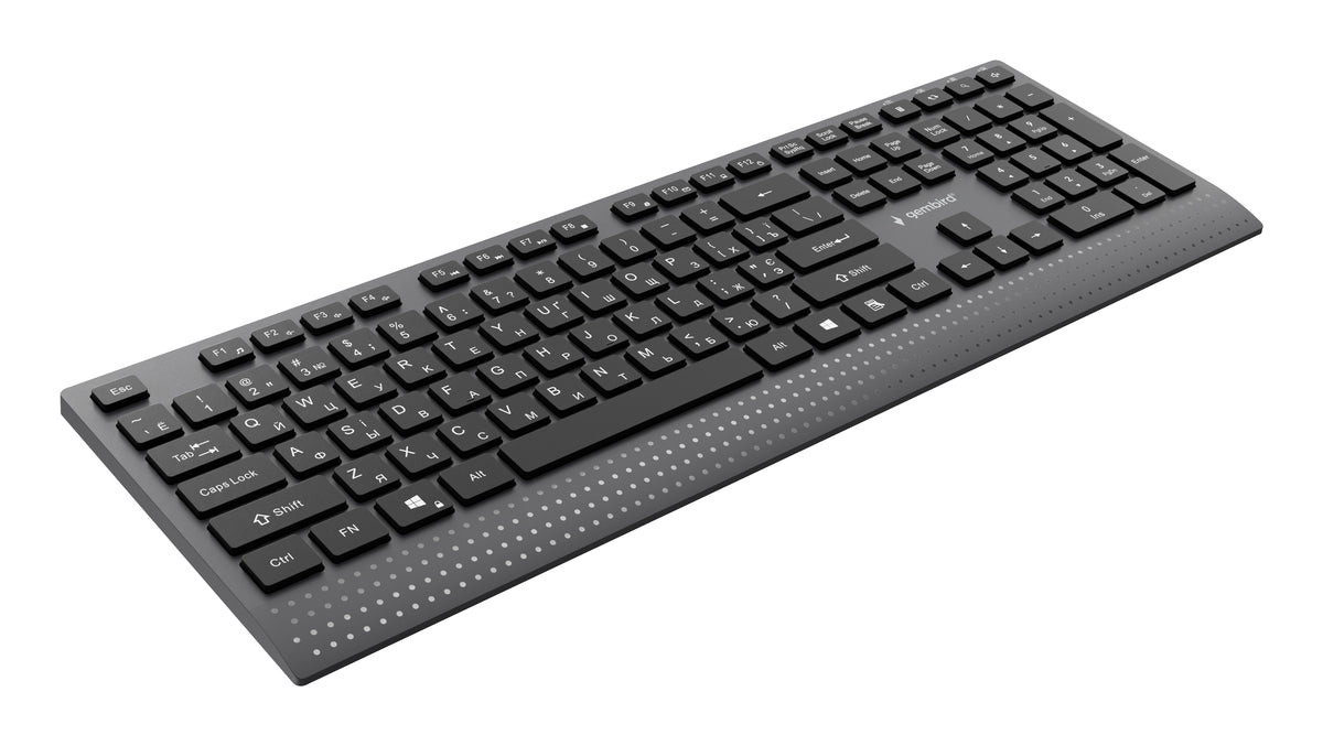 Gembird KB-MCH-06-CYRL Slim wired multimedia keyboard with Type-C adapter, Cyrillic layout, black