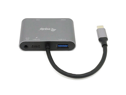 Equip Dock  5-1 USB-C->HDMI,VGA,USB-A,AUX,100W USB-C   0.15m