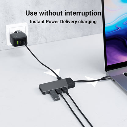GREEN CELL HUB USB-C ADAPTER GC CONNECT 7W1 (3XUSB 3.1, HDMI 4K 60HZ, USB-C PD 85W, MICROSD/SD)