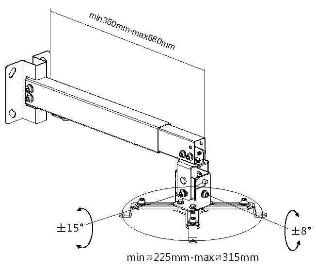 Equip Beamer Decken-/Wandhalterung universal   bis   20kg sw retail