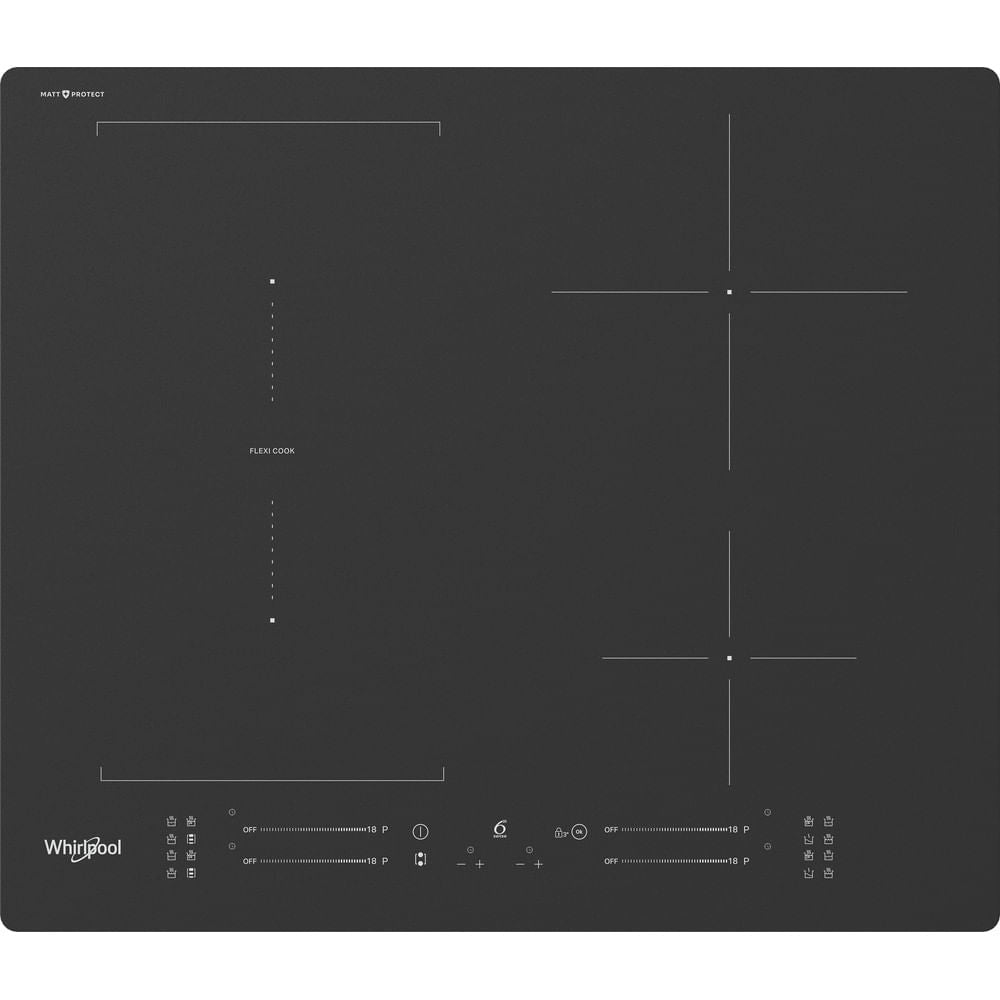 Whirlpool WF S7560NE BM Black Built-in 60 cm Zone induction hob 4 zone(s)