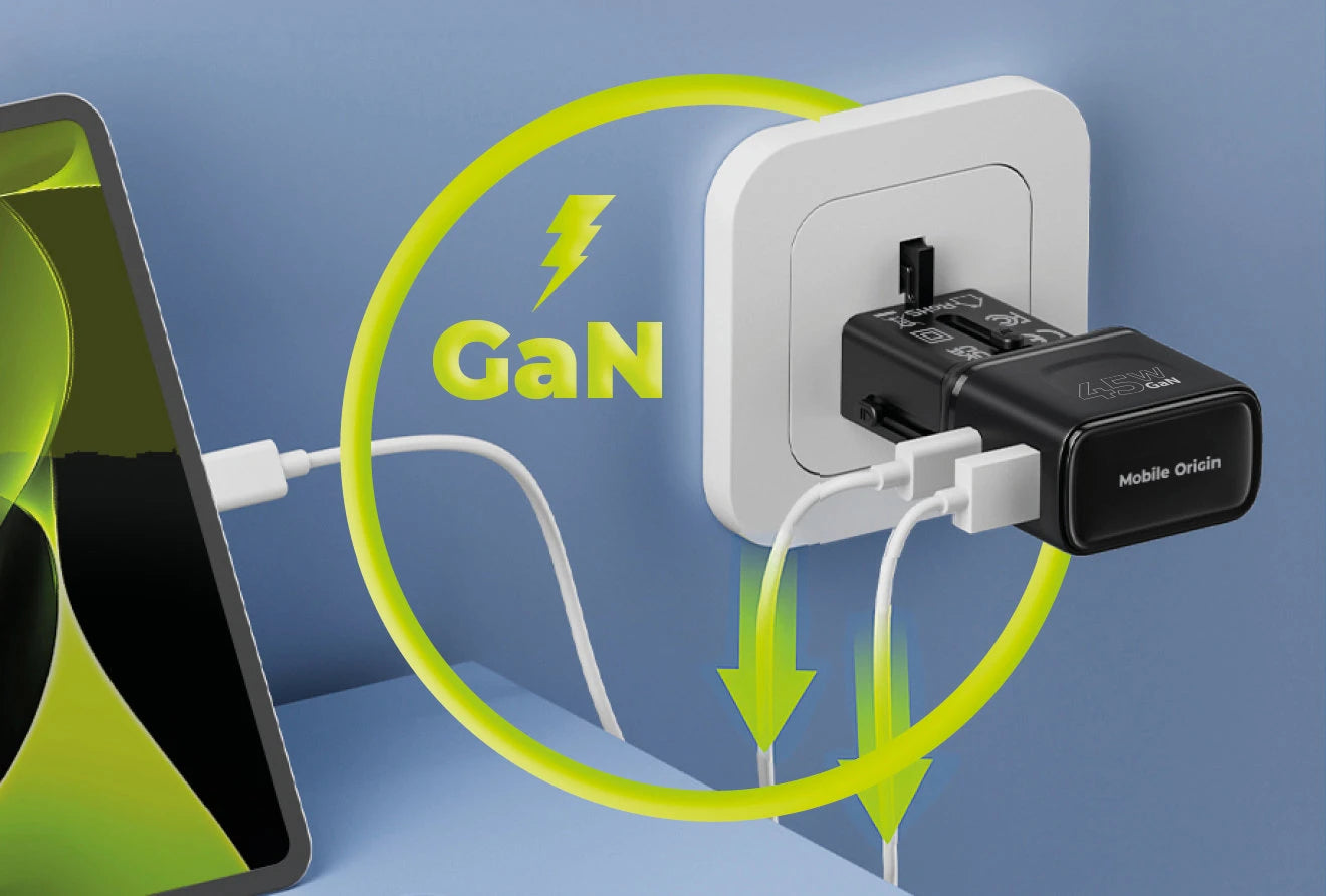 Mobile Origin 45W Travel Adapter EU/US/UK/AU PW26, black