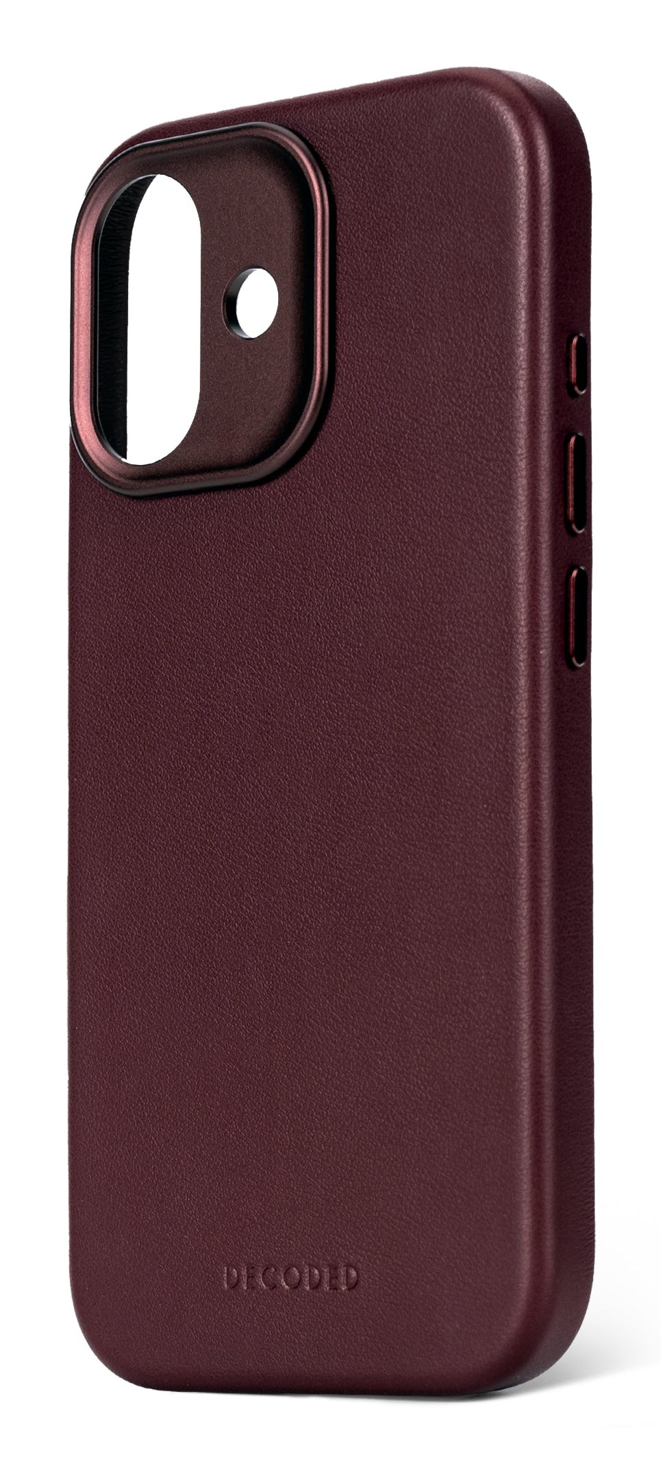 Decoded Leather Backcover for iPhone 17 in Dark Ruby