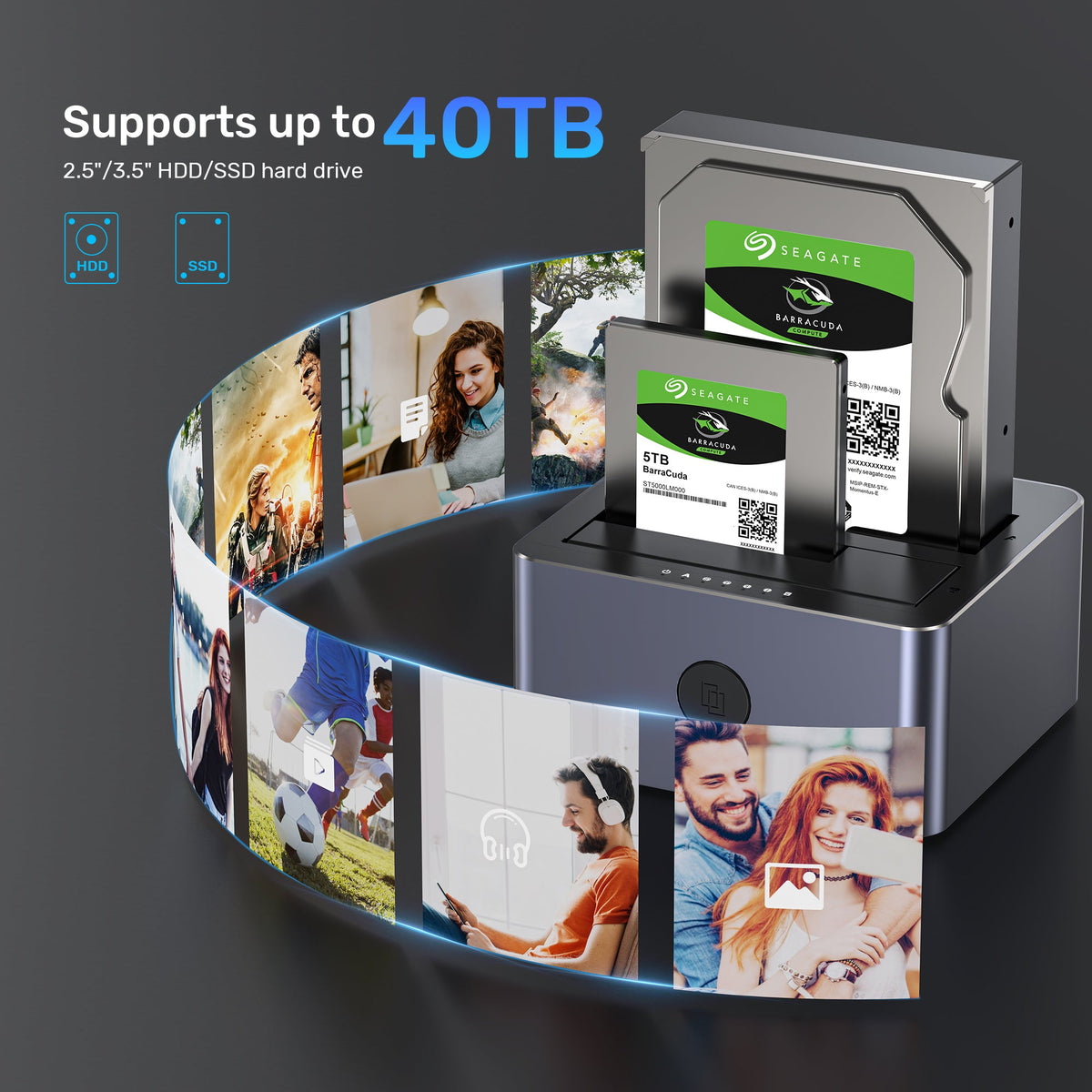 UNITEK CLONING STATION 2X SATA 2,5"/3,5" USB 5GB