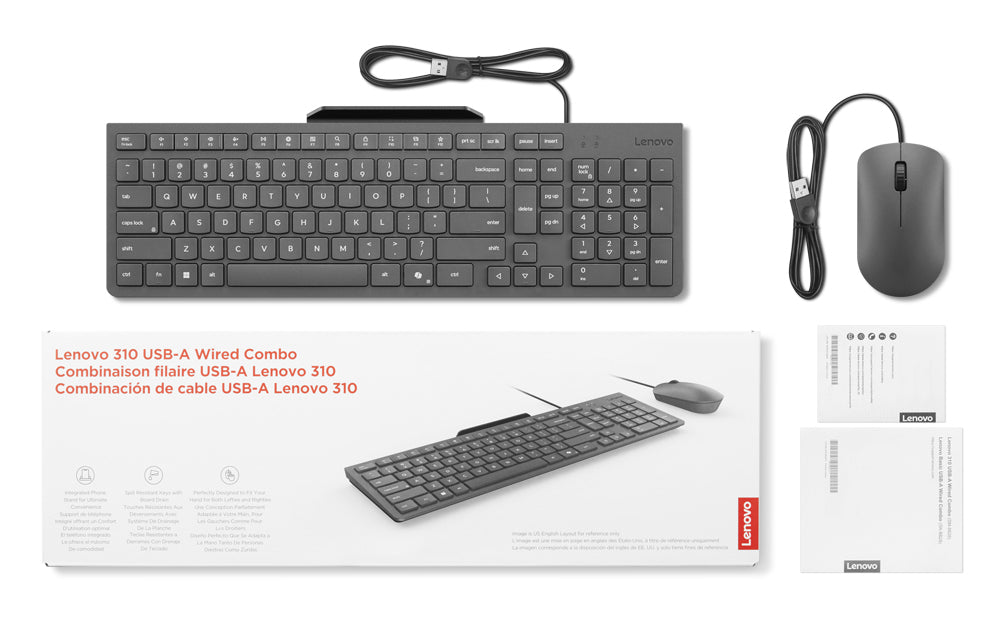 Lenovo 310 USB-A Wired Combo US English GX31R09775 Black