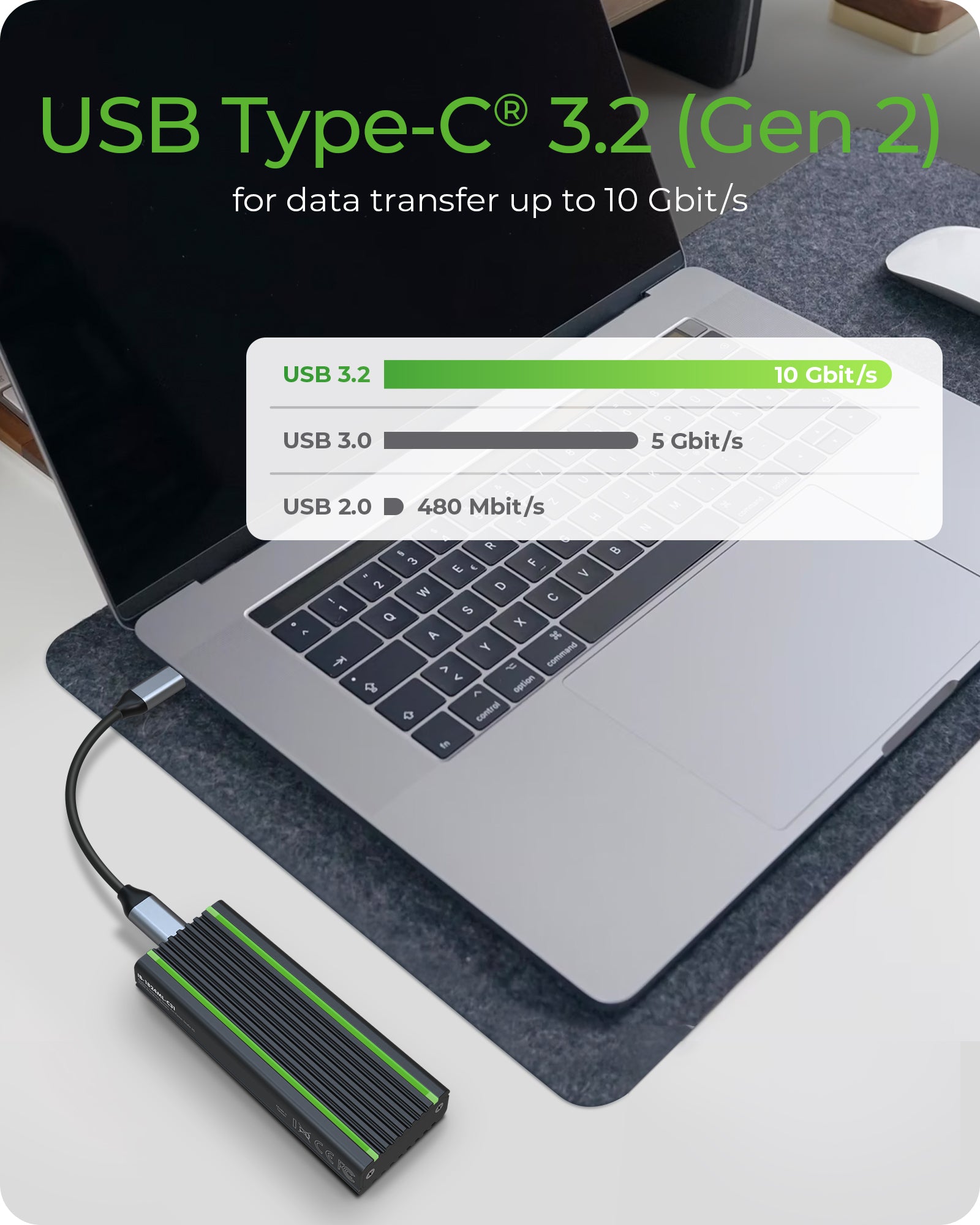 ICY BOX IB-1824ML-C31 USB-C 3.2 Gen2 Enclosure for 1x NVMe SSD