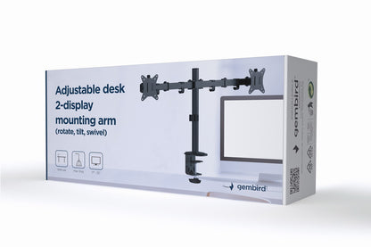 Gembird MA-D2-01 monitor mount / stand 81.3 cm (32") Desk Black